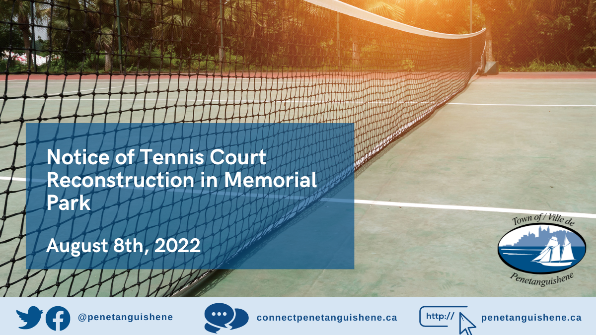Notice of Tennis Court Reconstruction in Memorial Park